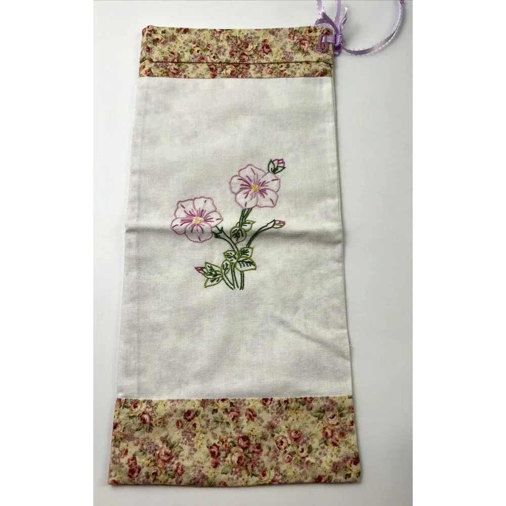 Needle Point - Flower Designs Gift/Goodie Bags Lot of 2
